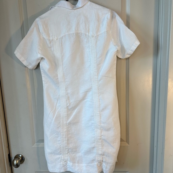 NWOT Marsotto Formale White 100% Linen Coastal Shirt Dress, size M/L - Picture 7 of 8